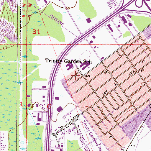 Topographic Map of Church of God Pentecostal, AL