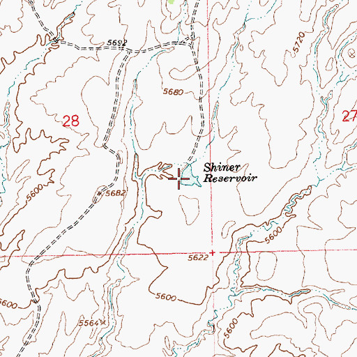 Topographic Map of Shiner Reservoir, UT