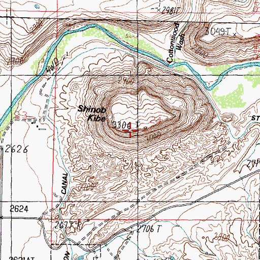 Topographic Map of Shinob Kibe, UT