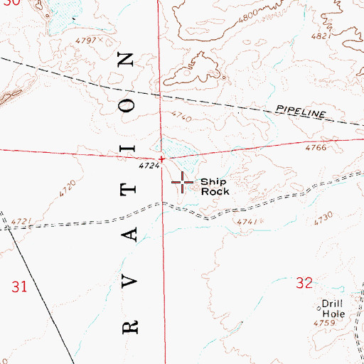 Topographic Map of Ship Rock, UT