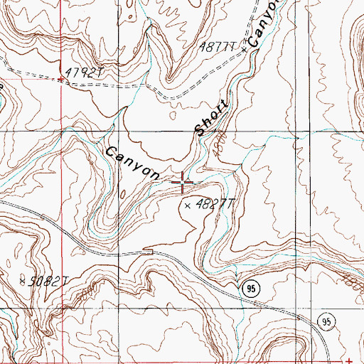 Topographic Map of Short Canyon, UT