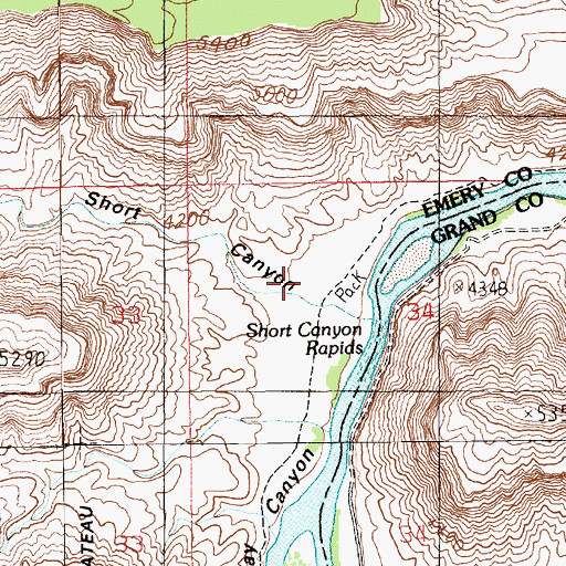 Topographic Map of Short Canyon, UT
