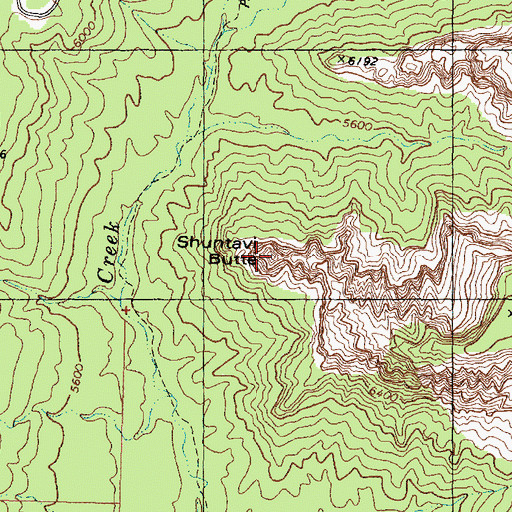 Topographic Map of Shuntavi Butte, UT