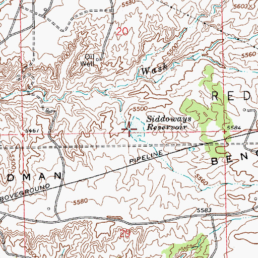 Topographic Map of Siddoways Reservoir, UT
