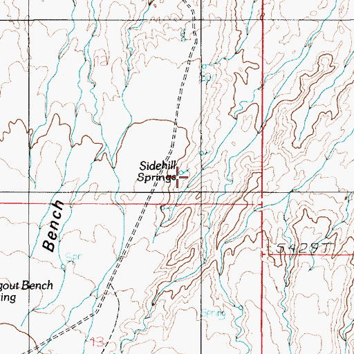 Topographic Map of Side Hill Springs, UT