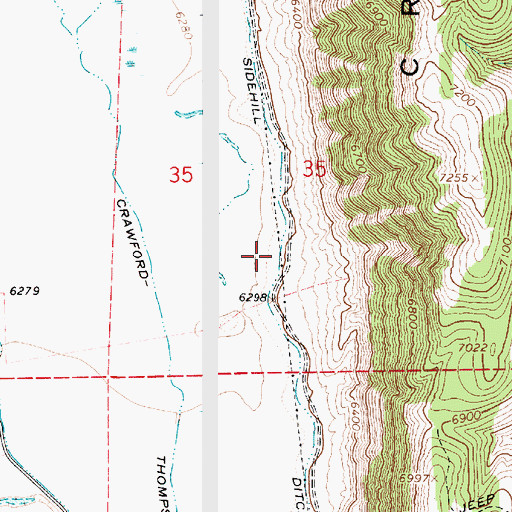 Topographic Map of Sidehill Ditch, UT