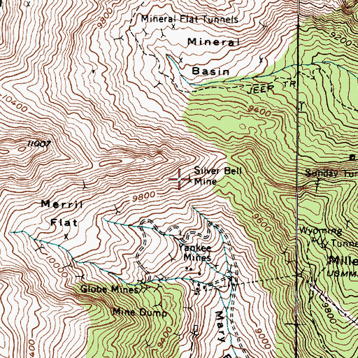 Topographic Map of Silver Bell Mine, UT