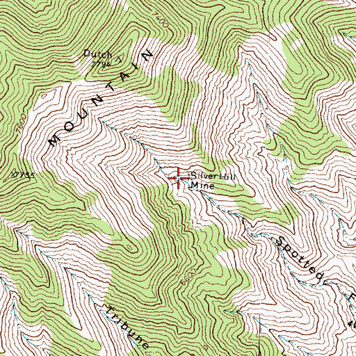 Topographic Map of Silver Hill Mine, UT