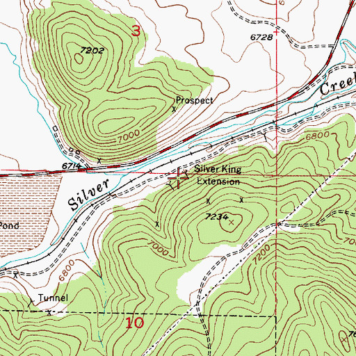 Topographic Map of Silver King Extension, UT