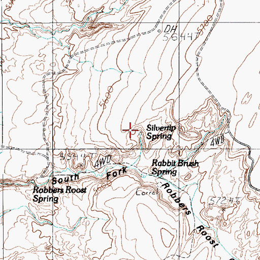 Topographic Map of Silvertip Spring, UT
