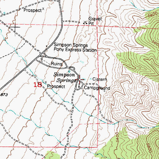 Topographic Map of Simpson Springs, UT