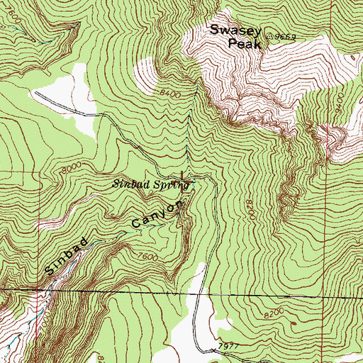 Topographic Map of Sinbad Spring, UT
