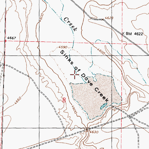 Topographic Map of Sinks of Dove Creek, UT