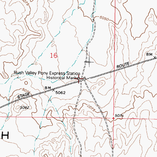 Topographic Map of Site of Rush Valley Pony Express Station, UT