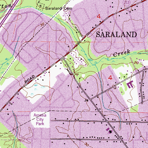 Topographic Map of Cleveland Road Church of God, AL