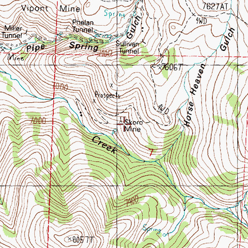 Topographic Map of Skoro Mine, UT