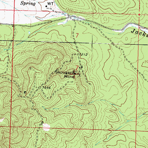 Topographic Map of Skougard Mine, UT
