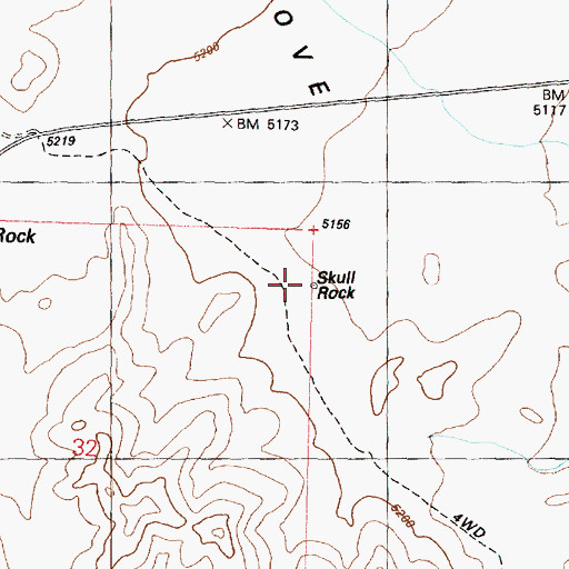 Topographic Map of Skull Rock, UT