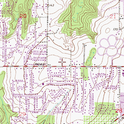 Topographic Map of Cloverleaf Baptist Church, AL