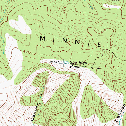 Topographic Map of Sky-high Pond, UT