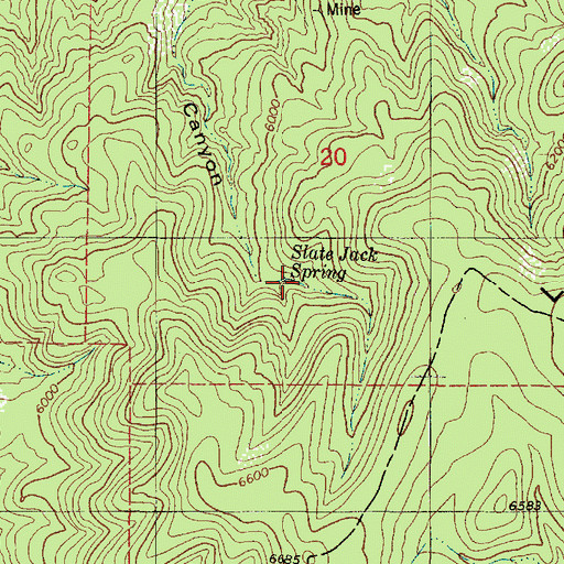 Topographic Map of Slate Jack Spring, UT