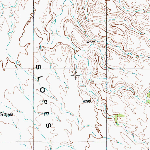 Topographic Map of Slaughter Slopes, UT