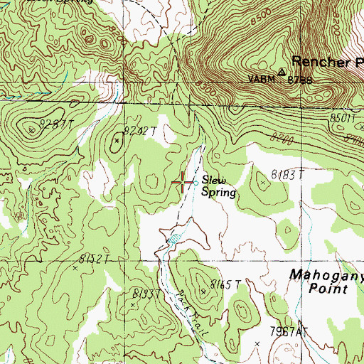 Topographic Map of Slew Spring, UT