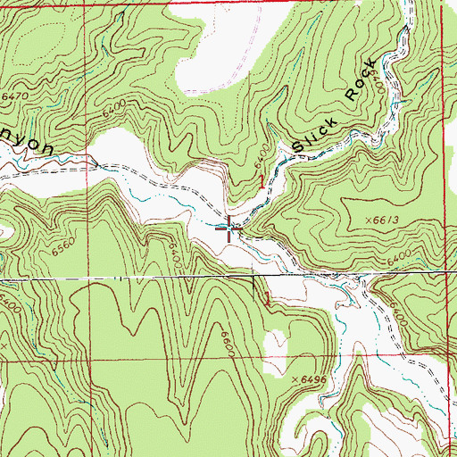 Topographic Map of Slick Rock Canyon, UT