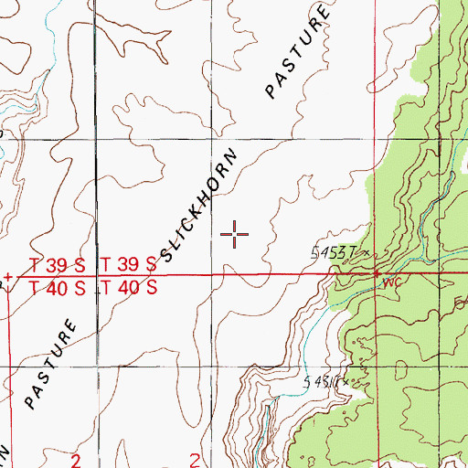 Topographic Map of Slickhorn Pasture, UT