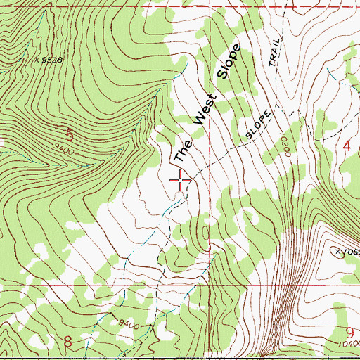 Topographic Map of Slope Trail, UT