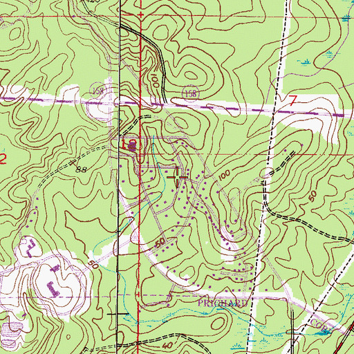 Topographic Map of College Woods, AL