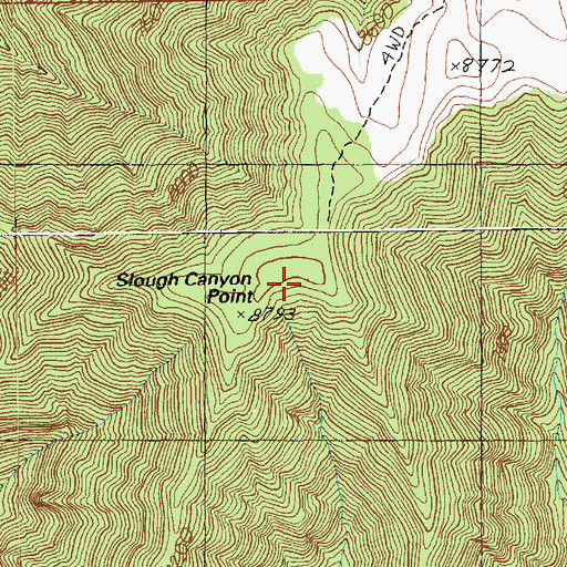 Topographic Map of Slough Canyon Point, UT