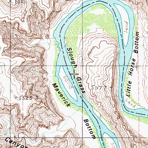 Topographic Map of Slough Grass, UT