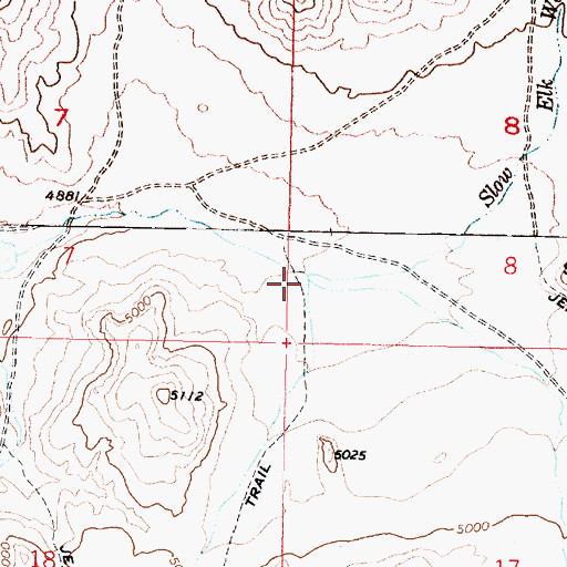 Topographic Map of Slow Elk Wash, UT