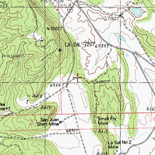 Topographic Map of Small Fry Mine, UT