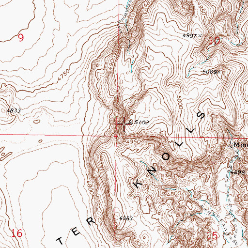 Topographic Map of Smelter Knolls, UT