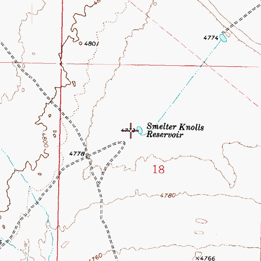 Topographic Map of Smelter Knolls Reservoir, UT