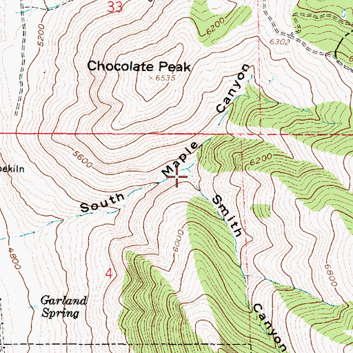 Topographic Map of Smith Canyon, UT