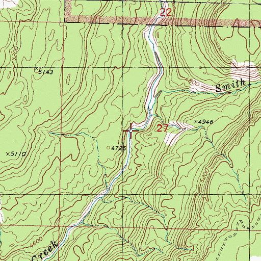 Topographic Map of Smith Creek, UT