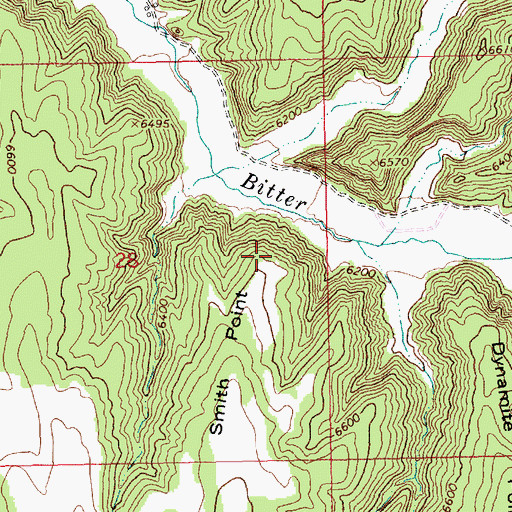 Topographic Map of Smith Point, UT