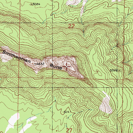Topographic Map of Smithsonian Butte, UT