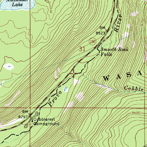 Topographic Map of Smooth Rock Falls, UT