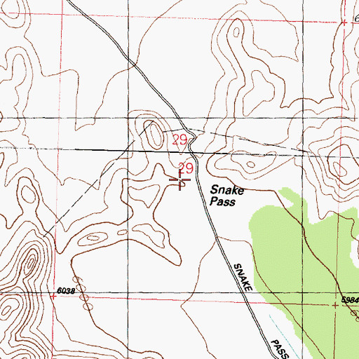 Topographic Map of Snake Pass, UT