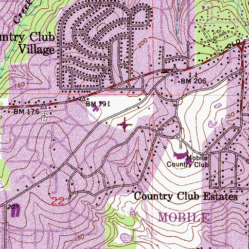 Topographic Map of Convent of Mercy, AL