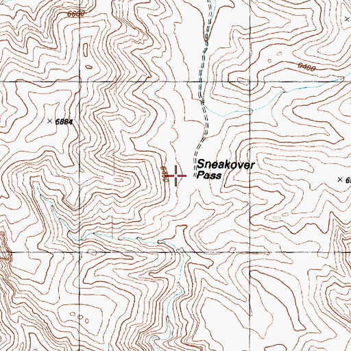 Topographic Map of Sneakover Pass, UT