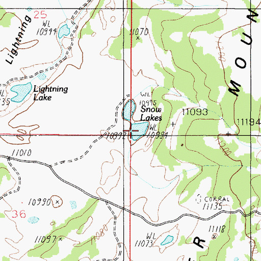 Topographic Map of Snow Lakes, UT