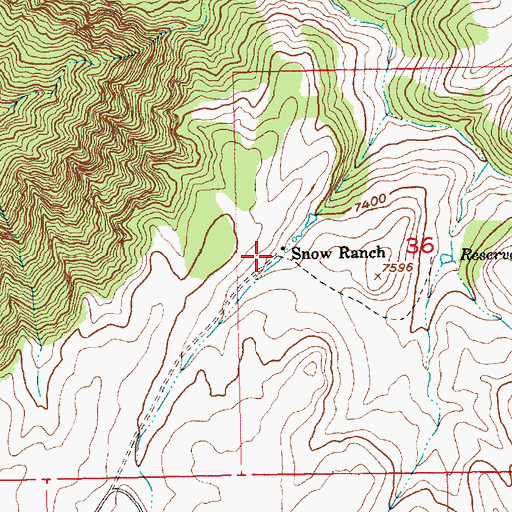 Topographic Map of Snow Ranch, UT