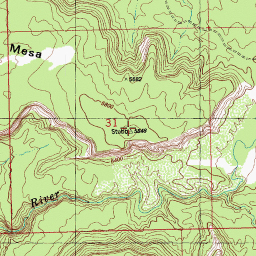 Topographic Map of Snyder Mesa, UT