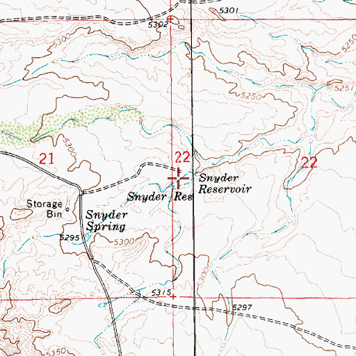 Topographic Map of Snyder Reservoir, UT