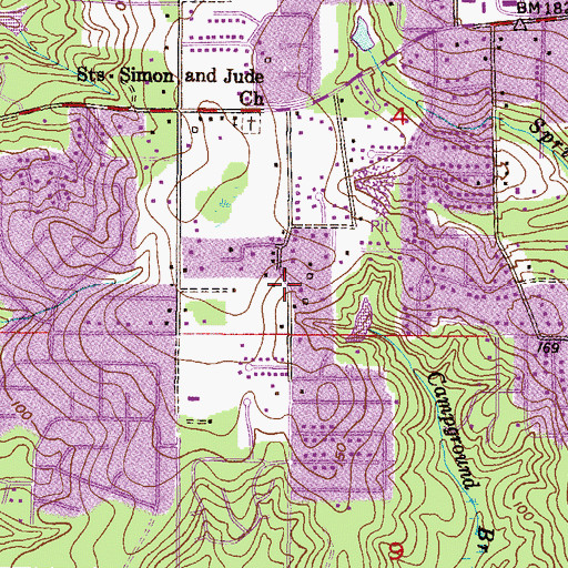 Topographic Map of Coronado Estates, AL